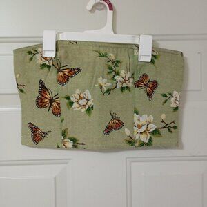 Baevely S Butterfly & Magnolia Print Vintage Corset Top Size S Greem Womens